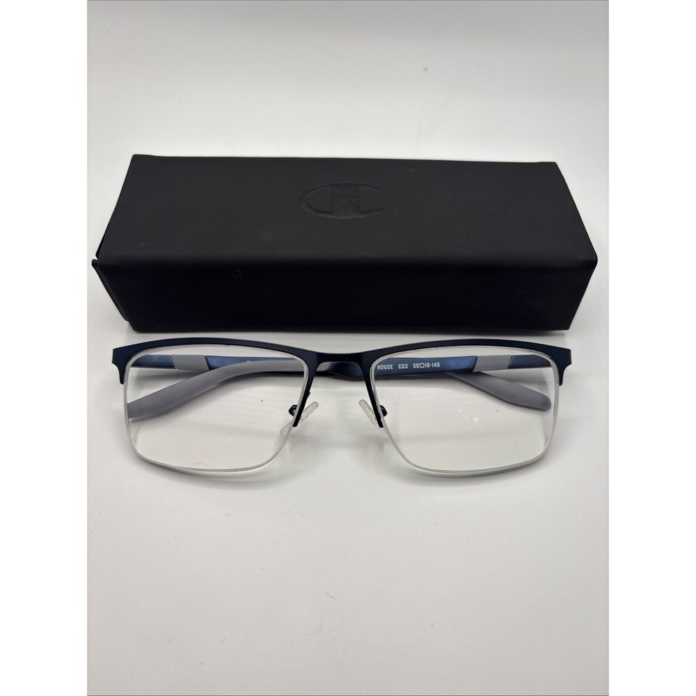 Champion CU Rouse C03 Eyeglasses Men's Matte Navy Semi Rim 58-18-145mm w/case